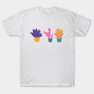 Cute colorful Succulents Print pattern T-Shirt